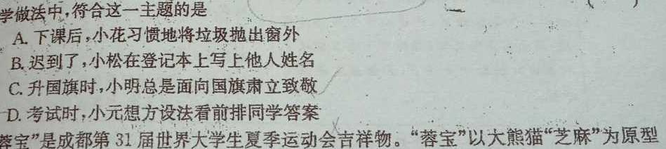 广东省汕头市潮南区2024-2025学年度第一学期九年级期中考试卷政治y试题